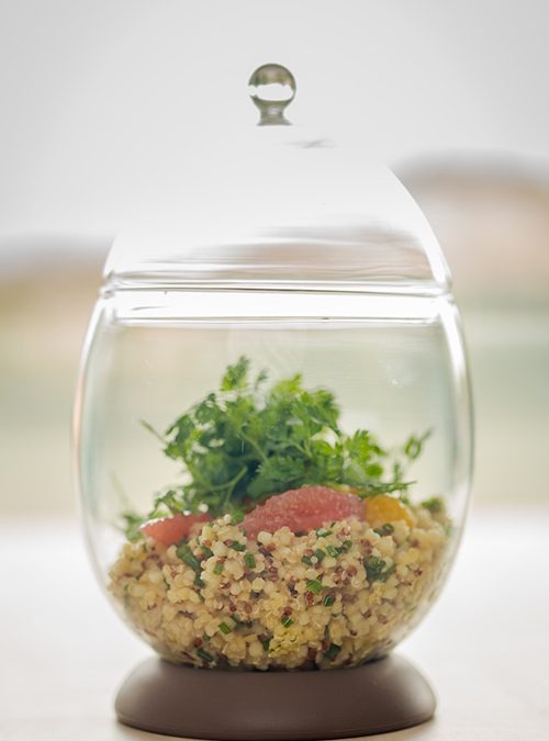 Quinoa, agrumes et salade d’herbettes de Fabien Torrente